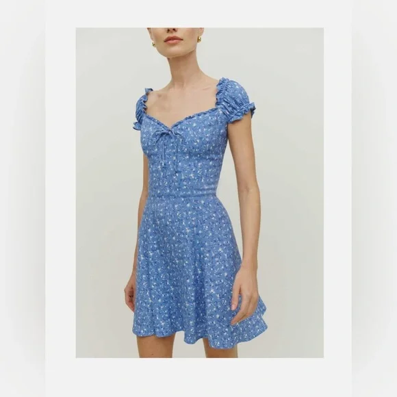 Reformation Percy Blue Floral Women's Dress - Picture 1 of 4